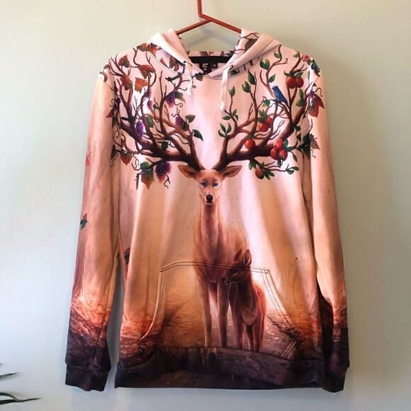 Electric Threads Autumn Deer Hoodie Sweatshirt - Picture 1 of 4